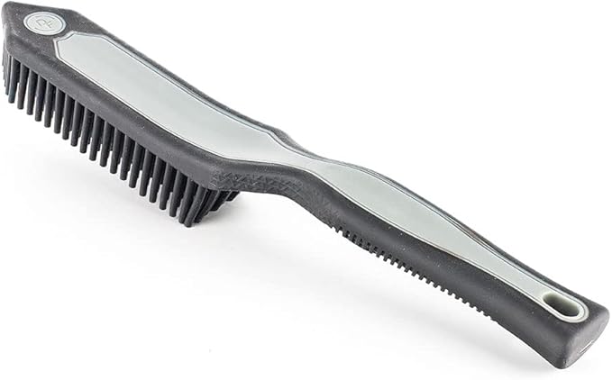 Detail Factory - Pet Hair Brush - Triangular Wedge Tip - Rubber Bristles to Trap and Remove Hair - Metal-Free Design - Rubberized ProGrip Ergonomic Design