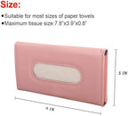 Car Tissue Holder, Sun Visor Napkin Holder, Backseat Napkin Case, Premium Tissues Box, Vehicle Interior Accessories Universal for Car SUV Pickup Truck (Pink)