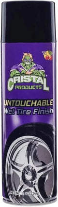 Cristal Products Untouchable Tire Shine Spray – Long-Lasting Wet Tire Finish for Deep Gloss & Protection – Waterproof Tire Shine, Easy Application, Premium Tire Cleaner Shine 8oz (1PK)