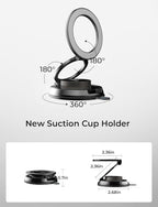 LISEN for Magsafe Car Mount [All Metal Super Strong Suction] 360 Adjustable Vacuum Magnetic Phone Holder for Car, Suction Cup Phone Mount for iPhone 17 Pro Max 16 15 14 13 12