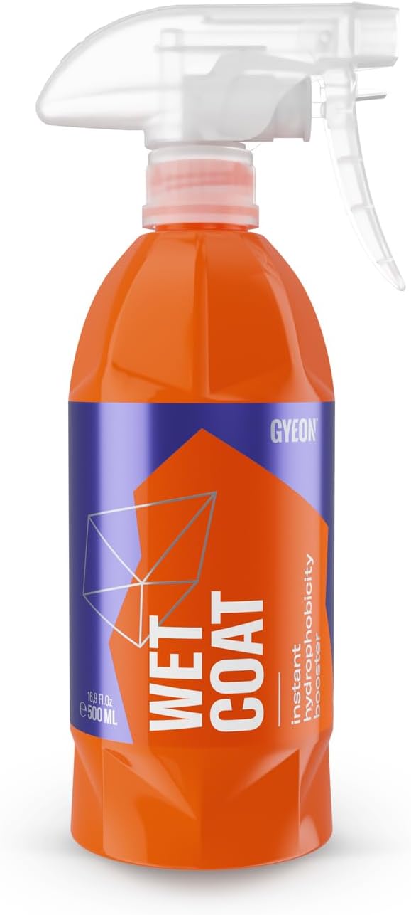 GYEON Wet Coat 500ml - Hydrophobic Ceramic Spray Coating for Cars - High Gloss Solutions for Your Car Paint Wheels and Glass - Spray On Rinse Off Easy DIY Use Formula