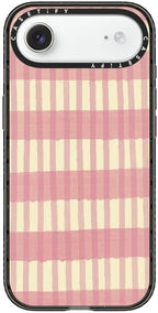 CASETiFY Impact iPhone Air Case [Slim/Compatible with Magsafe / 8.2 ft. 4X Military Grade Drop Protection] - Pink Summer Stripes - Clear Black