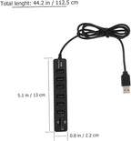 Angoily 6-Port USB Hub Card Reader Multi-Port USB Splitter for Laptops and Desktops 1m Extension Cable Compact and Portable Design
