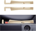Car Seat Gap Filler, 2PCS Anti-Drop Multifunctional Vehicle Seat Side Space Organizer with 2 Storage Areas, Automotive Interior Chair Side Plug Strip, Universal for SUV Sedan Truck (Beige)