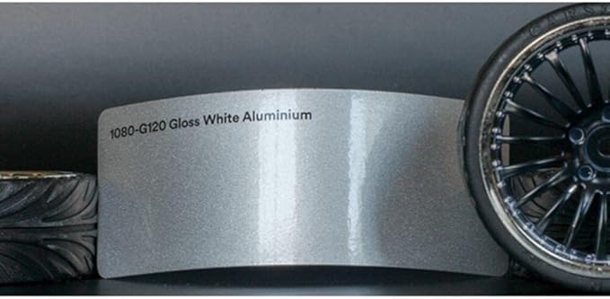 3M Car Wrap Roll 2080 Gloss White Aluminum | G120 | (5ft x 40ft (200 Sq/ft)) | Automotive Vinyl Wrap for Cars - Car Interior Wrap & Exterior | w/Free Instawraps Pro Glove