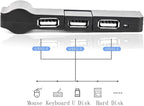 Mini USB 2.0 Hub 4 Port USB Hub,[90°/180° Degree Rotatable] USB Hub USB Extension for Mouse, Keyboard, Hard Drive or More USB Devices - Black