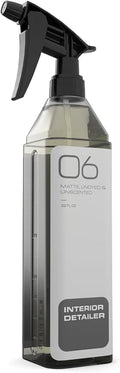 GREYSCALE No. 06 Unscented INTERIOR DETAILER (22 oz) – UV-Protectant Cleaner for Leather, Vinyl, Plastic & Fabric – Silicone-Free, Matte OEM Finish, Odor Encapsulating, Unscented, Undyed