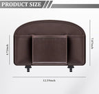 Car Back Seat Organizer, Leather 4-in-1 Seat Back Hanging Storage Bag with Tissue Box, 2 Cup Holder & Hook, Multi-Purpose Backseat Organizer Pocket for Hold Phone Drink, Universal Fit (Brown)