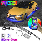 Dream Color Underglow Lights, Exterior LED Light Kits 4pcs (2 x 59inch+2 x 35inch) With App Control, Sync to Music for Cars, SUVs, Trucks - DC12V