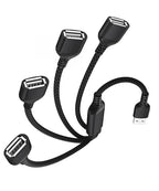 Elebase USB Splitter 1 in 4 Out 3.3FT,USBA Charger Sp-Litter,Multi Port USB Y Cable,USBA Extension Splitter Cord,Multiport Data Charging Split Adapter for PC,TV,MacBook,Laptop,2/3 Out