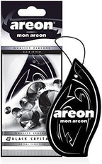AREON MON MA23 Long Lasting Paper Hanging Ornaments for Car or Home Hanging Best Car Air Freshener Black Crystal Scent, 12 Pack