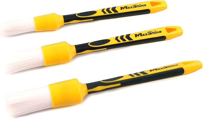 Maxshine Medium #12 Universal White Classic Detailing Brush – Soft, Durable Synthetic Bristles – High-Density Brush for Interior & Exterior Cleaning – Premium Car Detailing Tool