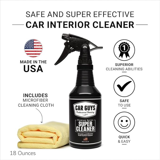 CAR GUYS Car Detailing Kit | Super Cleaner 18 Oz & Liquid Wax 8 Oz