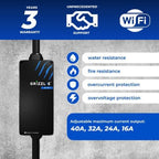 Grizzl-E Mini Connect Level 1-2 Portable Electric Vehicle (EV) Charger up to 40 Amp, UL Certified, Indoor/Outdoor Electric Car Fast Charging Station, NEMA 14-50 Plug, 25 feet Cable, NACS Connector