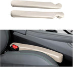 2PCS Car Seat Gap Filler, Microfiber Leather Vehicle Seat Crevice Plug Blocker to Stop Things from Dropping, No-Drop Automotive Gap Guard Stopper, Universal for Vehicles (Beige)