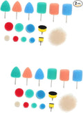 Healifty 2sets Mini Buffing Pads Kit Sponge Sander Pads for Car Polishing Wheel 16pcs*2