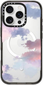 CASETiFY Impact Case for iPhone 16 Pro [Slim / 8.2 ft. 4X Military Grade Drop Protection/Compatible with Magsafe] - Clouds - Clear Black