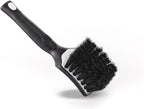 Detail Factory - ProGrip Interior Scrub Brush - Soft Bristles - Rubber Grip for Maximum Stability and Comfort - Curved Head Profile for Better Clearance - Black Ice