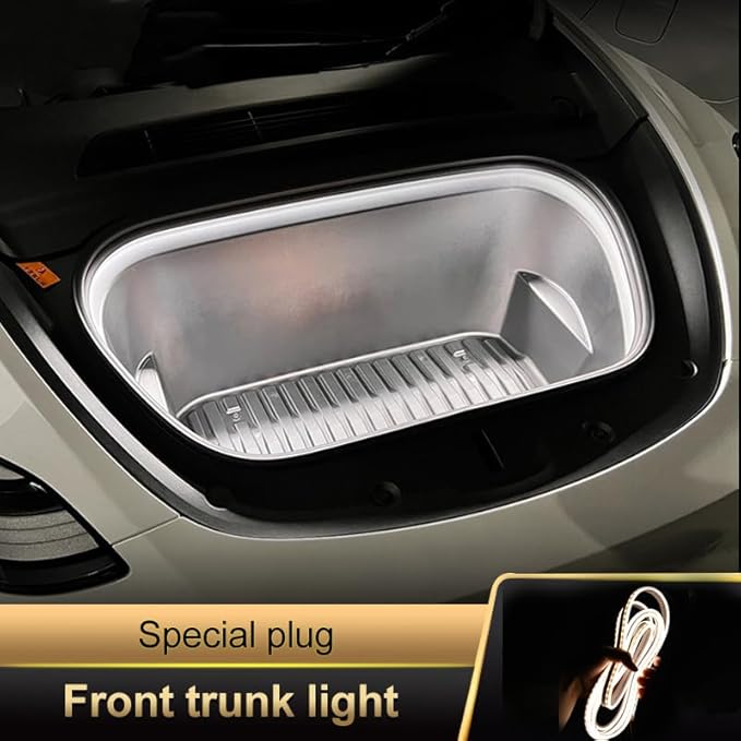 for Tesla Model S/for Tesla Model X Front Trunk LED Light Strip Kit, Ambient Lighting for Tesla Model S Model X(21-23),for Tesla Model X/S Front Trunk Accessories Ambient Lights (Warm Light, Model S)
