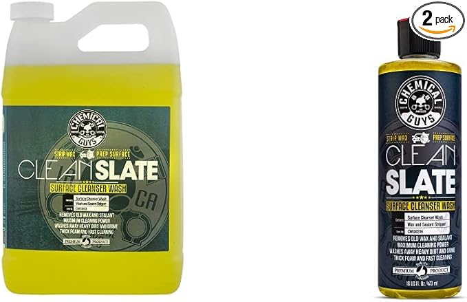 Chemical Guys CWS803 Clean Slate Deep Surface Cleaning Car Wash Soap & Refill Kit, 2 Bottles - (1) 16 oz and (1) Gallon (Works with Foam Cannons, Foam Guns or Bucket Washes) 144 oz