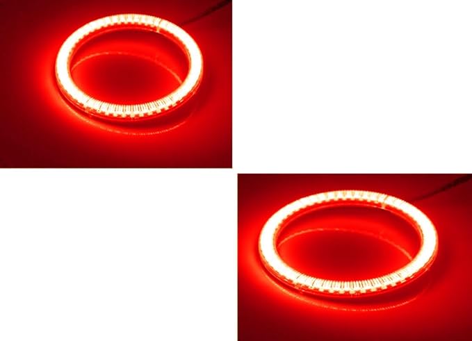 iJDMTOY 72-75mm Size Super Red LED Halo Ring Lighting Kit for Automotive Accent/Ambient or Retrofit Decoration