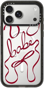CASETiFY Impact iPhone 17 Pro Max Case [Slim/Compatible with Magsafe / 8.2 ft. 4X Military Grade Drop Protection] - Babes and Bows - Clear Black