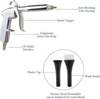 Car Cleaning Gun with Microfiber Cleaning Cloth Car Detailing Brush，High Pressure Air Blow Gun with 2 Set Nozzle, Interior Car Cleaning for Vehicle Upholstery Carpet Seat