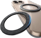 PZOZ A/B Dual-Sided (1 Set) Magnetic Ring Sticker for MagSafe iPhone 16 Holder Phone Case Suction Cup Wireless Charger Car Mount Bathroom Kitchen, for iPhone 15 14 13 12 Pro Max, Samsung (Black)