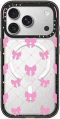 CASETiFY Impact iPhone 17 Pro Case [Slim/Compatible with Magsafe / 8.2 ft. 4X Military Grade Drop Protection] - Bow-net Lace - Clear Black