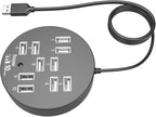 Housoutil USB Splitter 10 Port USB Hub Laptop Accessory Data Dock Station Easy Connection Cable