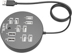 MERRYHAPY Port USB Hub High-Speed USB Expander Multi-Port Splitter for File Exchange Compatible with Laptops and Computers for Work and Gaming