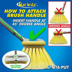 STAR BRITE 8" Durable Cleaning Brush - Medium, High-Density Star Prene Fibers for Boat, RV & Auto Surfaces - Fits 3/4" Threaded or Extend-A-Brush Handles - Medium Bristle, Blue (040011)