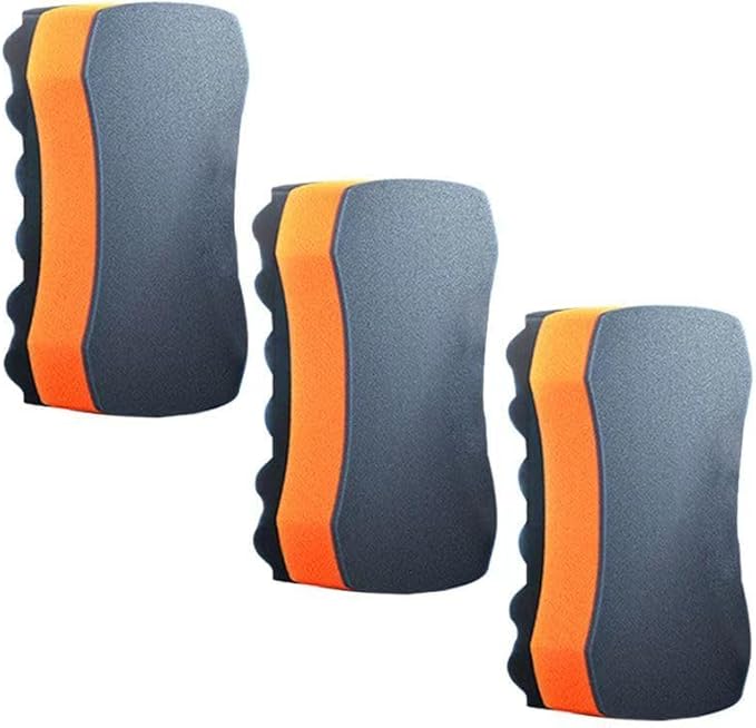 Car Wash Sponges, Soft Foam Sponges Extra Thick Large for Cleaning Non Scratch Sponges fit SUV RV Bike, Engineered for Rich Lather Ergonomic Grip Design Improve Cleaning Efficiency, Orange 3PCS