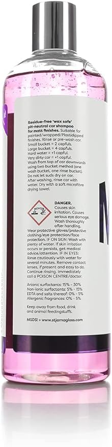Stjarnagloss - Matta Matte Finish Car Wash - Use for Matte or Frozen Finishes, pH-Neutral, Residue-Free, Extremely Versatile (500 milliliters)