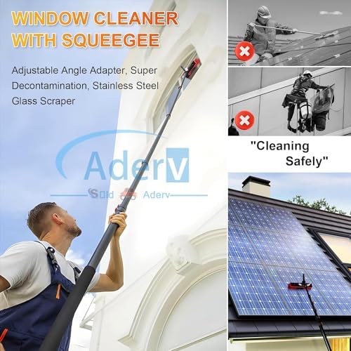 Telescopic Window Cleaning Brush Kit 3.6-10.8m Water-Fed Squeegee & Soap Dispenser Telescopic Pole for Effortless Car & Window Cleaning Durable & Lightweight Cleaning Equipment