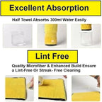 Microfiber Car Drying Towels, Auto Detailing Cleaning Cloths (Brown, Small)