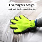 2 Pack Chenille Microfiber Car Wash Mitt 5-Finger Auto Dusting Gloves Scratch-Free&Lint-Free Car Washing Gloves for Car Detailing Trucks SUV RV Home Cleaning Mitts