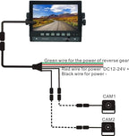 AHD 1080P 7" Wired Reverse Rear View Backup Camera System,Guide line,IP69K Waterproof IR Night Vision Camera, for Tractor/Truck/RV/Excavator/Caravan/Skid Steer/Heavy Equipment