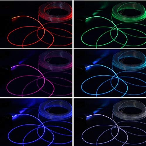 3mm 5meters/16ft PMMA Optic Fiber Cable Side Glow with 12V 1.5W LED Aluminum Illuminator Light Source for Home Car DIY (White)
