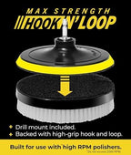 VViViD Drill Backing Plate + Power Scrub Brush Attachment, 150mm Diameter Large Surface Area, Hard Bristles for Heavy Grime on Hard Surfaces
