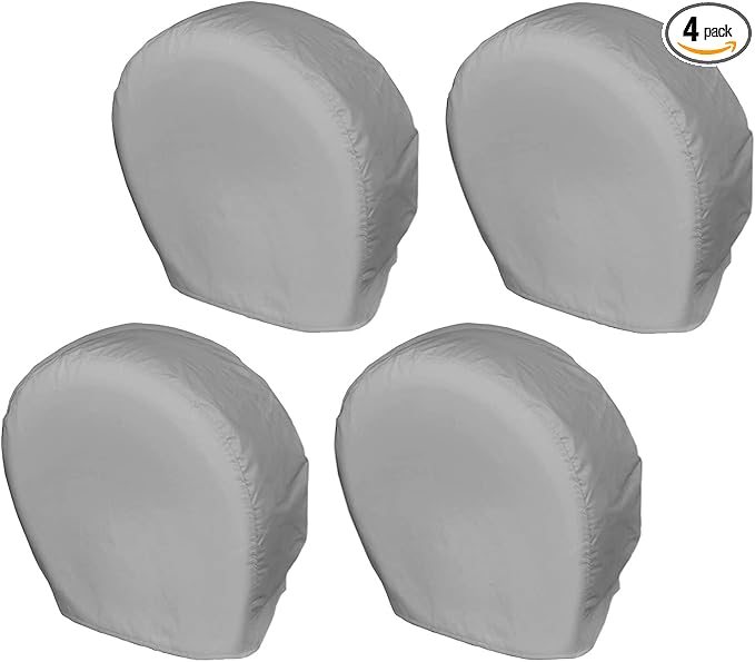 Explore Land Tire Covers 4 Pack - Tough Wheel Protector for Truck, SUV, Trailer, Camper, RV Universal Fits Tire Diameters 35-38.75 inches, Charcoal
