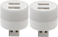 Cabilock 2pcs USB Night Light Dock Holder Hub Ports USB Extender Portable Atmosphere Light for Home Hotel Car