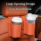 2-Pack Cup Holders for Car Seat Back Premium Nappa Leather Organizer with Drink Holders Easy Install for Families & Road Trips (Orange)