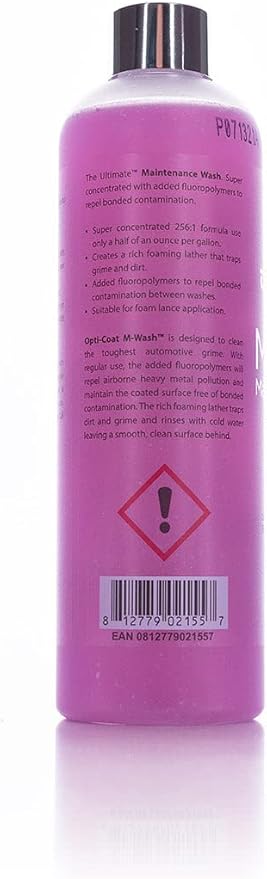 OPTI-COAT – M-Wash – Clean the Toughest Automotive Grime; Protect Against Airborne Heavy Metal Pollution & Maintain Coated Surfaces; Rich Foaming Lather Traps Dirt and Grime (16 Fl. Oz.)