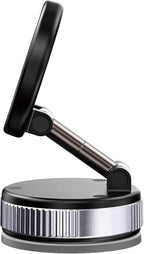 Trusmi Vacuum Magnetic Car Phone Holder - 16N Ultra-Strong Magnet Suction Cup Mount for Windshield & Glass, 360° Rotatable Manual Vacuum Adsorption Phone Stand for iPhone MagSafe & Android - Black