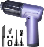 Portable Car Vacuum Cordless,2-in-1 Blow Suction Handheld Cleaner with Multi-Nozzles, Rechargeable Mini Vacuum for Car, Home, Office, Pet Hair, Sofa, Keyboard.