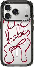 CASETiFY Impact iPhone 17 Pro Case [Slim/Compatible with Magsafe / 8.2 ft. 4X Military Grade Drop Protection] - Babes and Bows - Clear Black