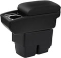 AULPHIKE Compatible with Ford Fiesta Armrest 3 MK7 2009-2017 Center Console Organizer Armrests Double Layer Storage Space with Cup Holder