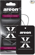 AREON X AXV08 Hanging Best Car Air Freshener Californian Cherry Scent, Paper Hanging Ornaments, Long Lasting Scent for Car or Home 12 Pack