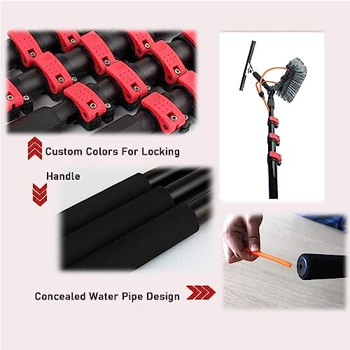 Telescopic Window Cleaning Brush Kit - 18ft Retractable Pole with Water Inlet for Solar Panels & Household Use - Efficient Rotating Glass Cleaner for Easy Reach